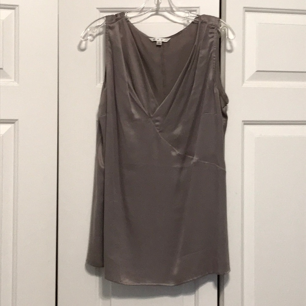 Grey beige silk tank